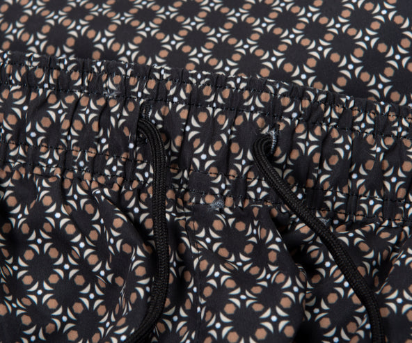 BOSS Printed Swim Shorts Black/Brown