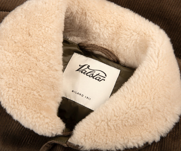 Valstar Corduroy Shearling Collar Gilet Fungo