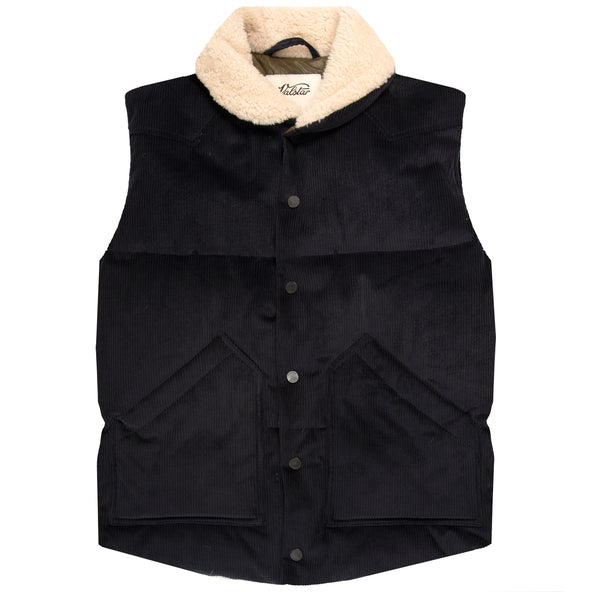 Valstar Corduroy Shearling Collar Gilet Navy