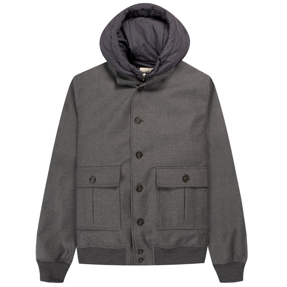 Valstar 3-Layer Wool Bomber Jacket With Detachable Gilet Grey