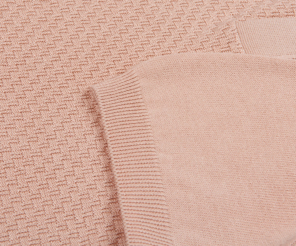 Canali Textured Knitted Polo Sky Pink