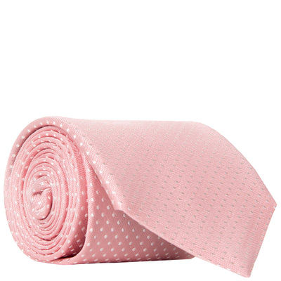Canali Polka Dot Silk Tie Pink/White
