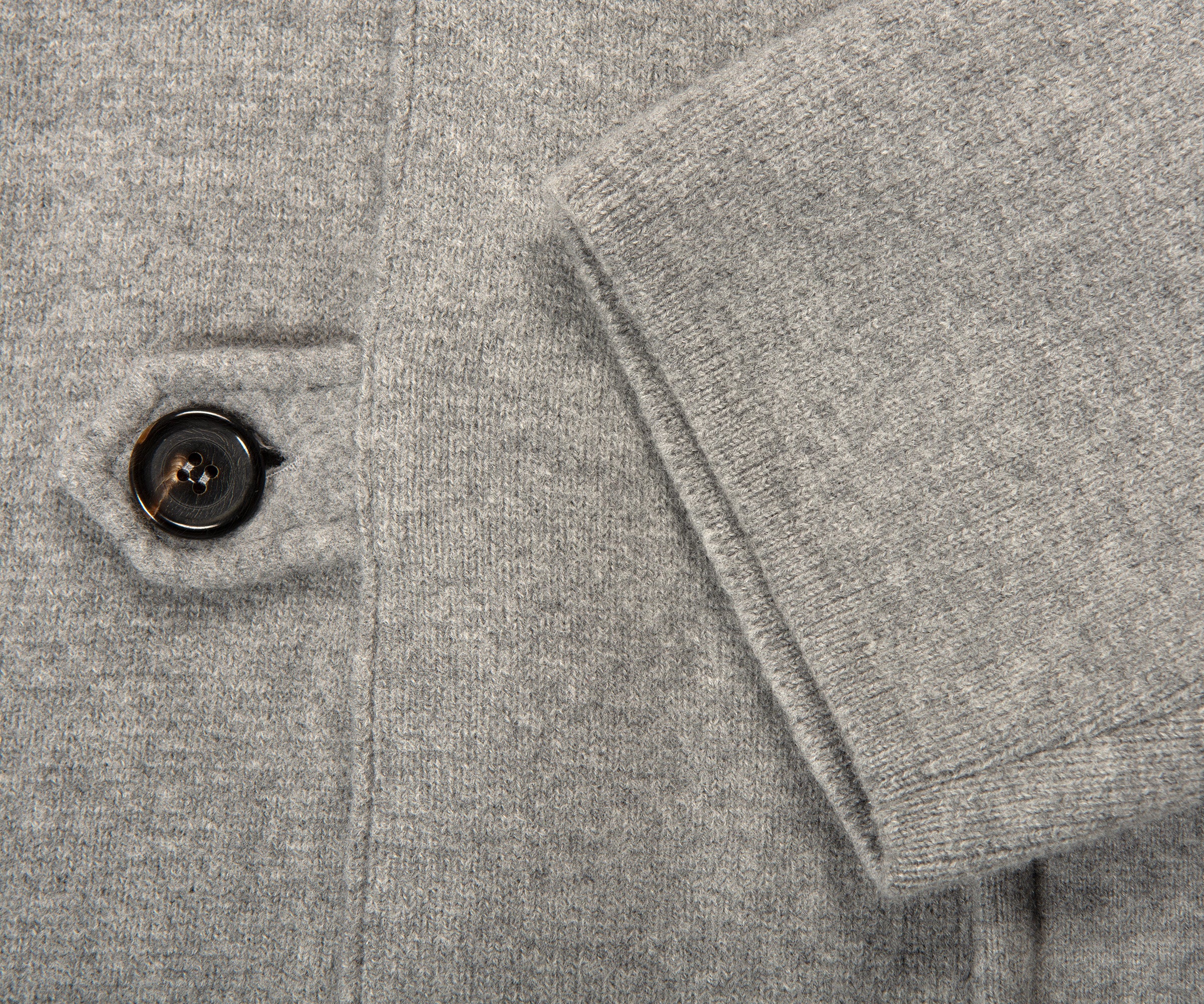 Thom Browne Boiled Wool Long Car Coat Light Grey