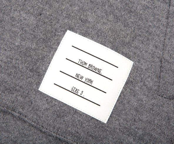 Thom Browne Wool 4-Bar Striped Hoody Grey