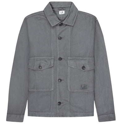 C.P. Company Double Pocket Cotton Overshirt Smoked Pearl