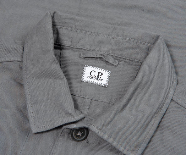 C.P. Company Double Pocket Cotton Overshirt Smoked Pearl