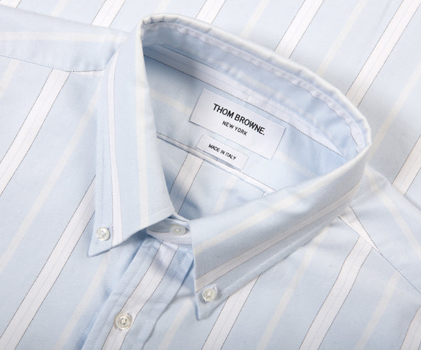 Thom Browne Striped Paisley 4-Bar Striped Shirt Blue/White
