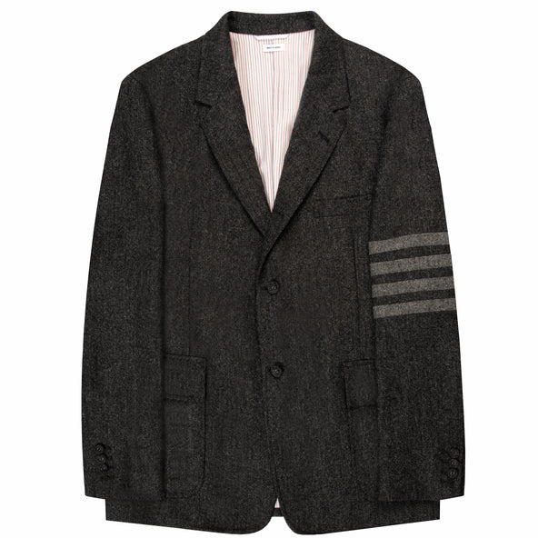 Thom Browne Donegal Tweed 4-Bar Blazer Charcoal Grey