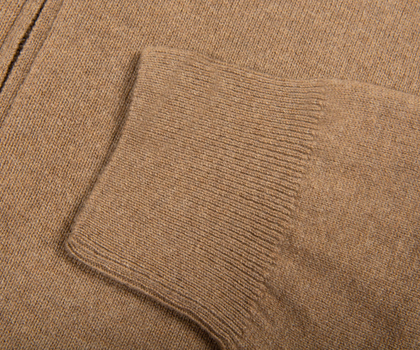 Polo Ralph Lauren Classic Logo 1/4 Zip Knit Honey Brown Heather