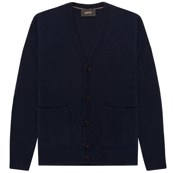 HUGO BOSS BOSS Pandoro Cashmere & Silk Cardigan Navy