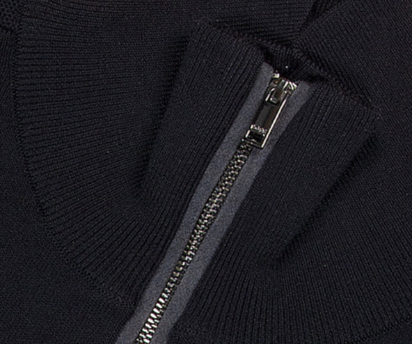 HUGO BOSS Padrone 1/4 Zip Merino Wool Knit Navy