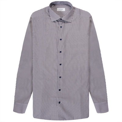 Eton Bengal Stripe Contemporary Shirt Navy/White