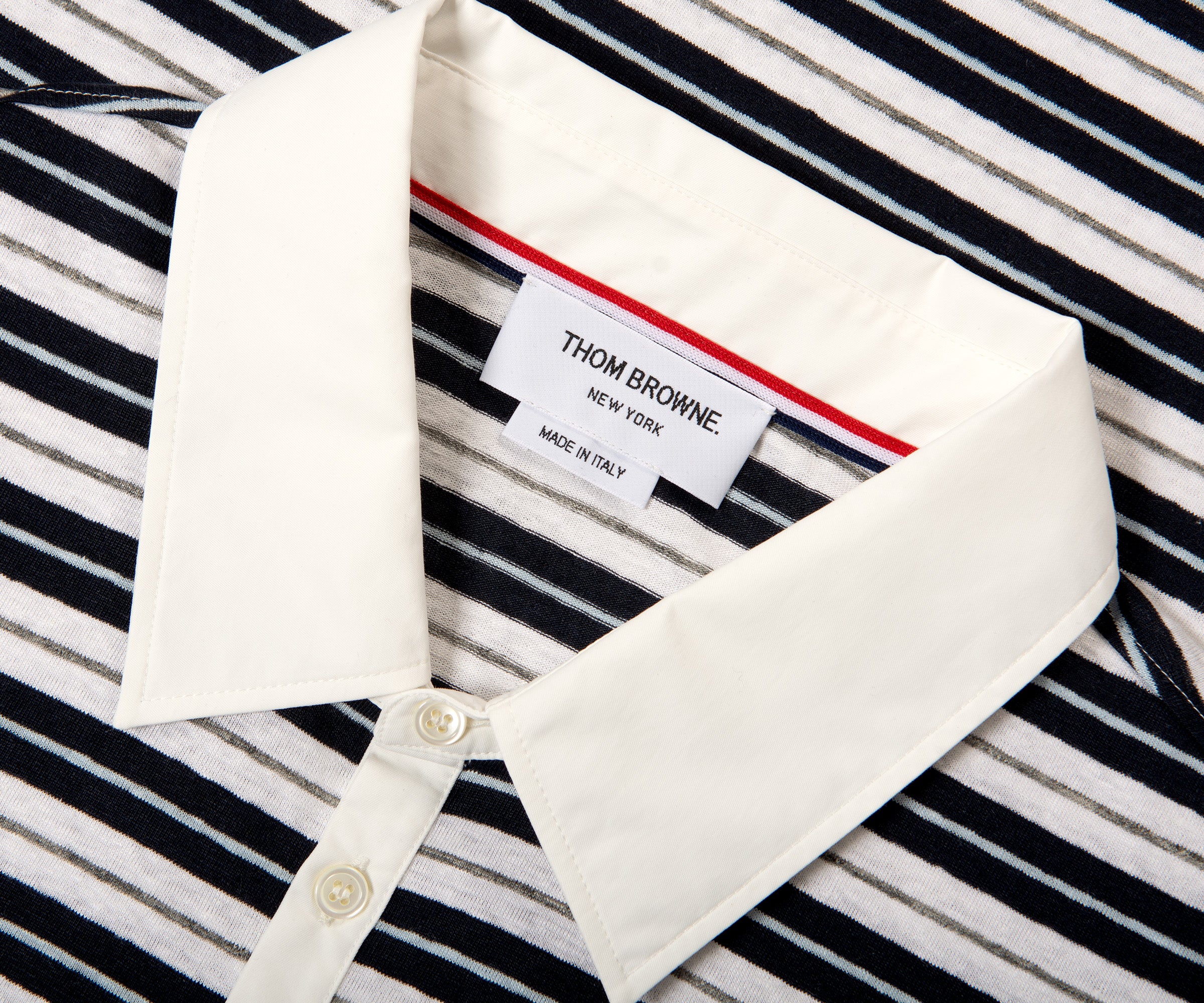 Thom Browne LS Striped Rugby Shirt Navy/White