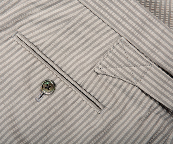 Thom Browne Seersucker Pinstriped Suit Grey