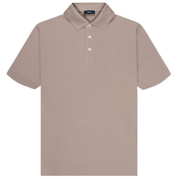 Herno Jersey Crepe SS Polo Mushroom