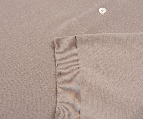Herno Jersey Crepe SS Polo Mushroom