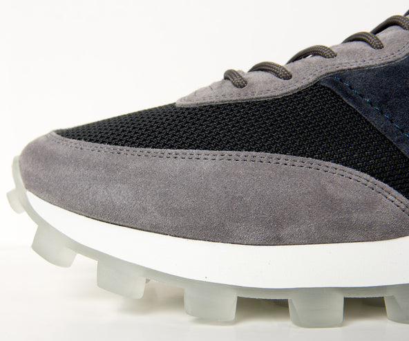 Tods Suede And Mesh Runners Grey/Navy