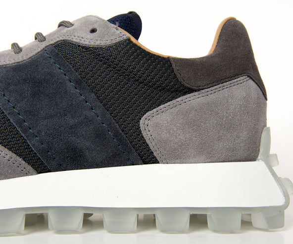 Tods Suede And Mesh Runners Grey/Navy