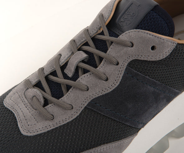 Tods Suede And Mesh Runners Grey/Navy
