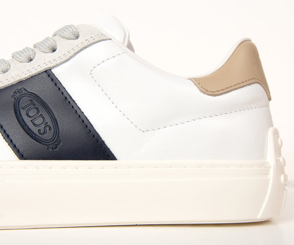 Tods Leather Lace Up Trainers White