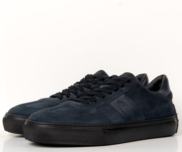 Tods Suede Lace Up Trainer Navy