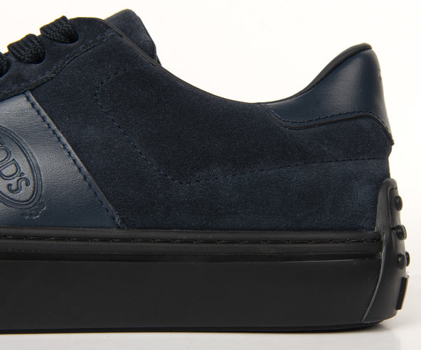 Tods Suede Lace Up Trainer Navy