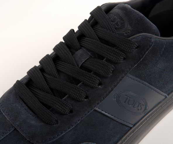 Tods Suede Lace Up Trainer Navy