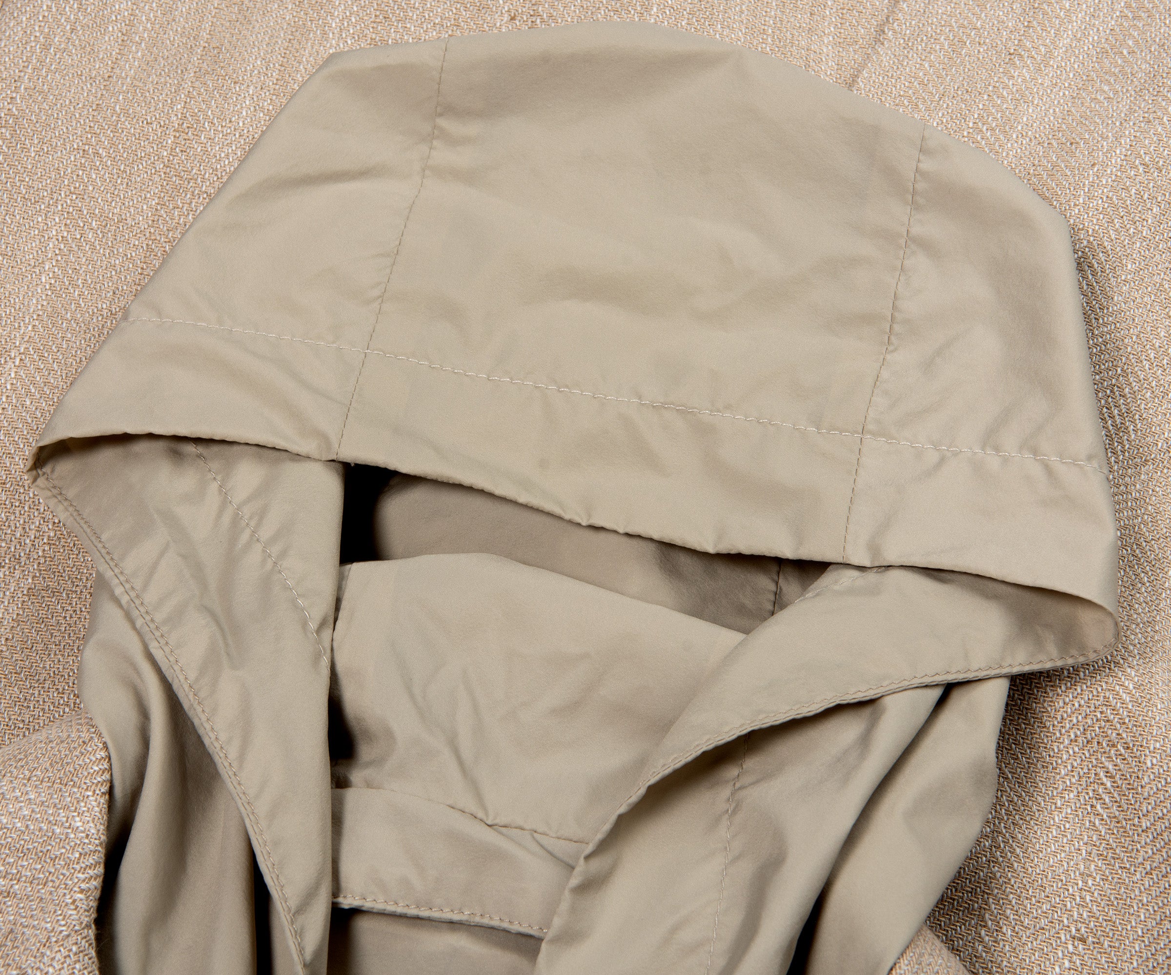 Herno Linen Blazer With Nylon Removable Hood Beige