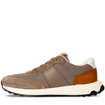 Tods Runners Leather Technical Fabric Grey/Brown