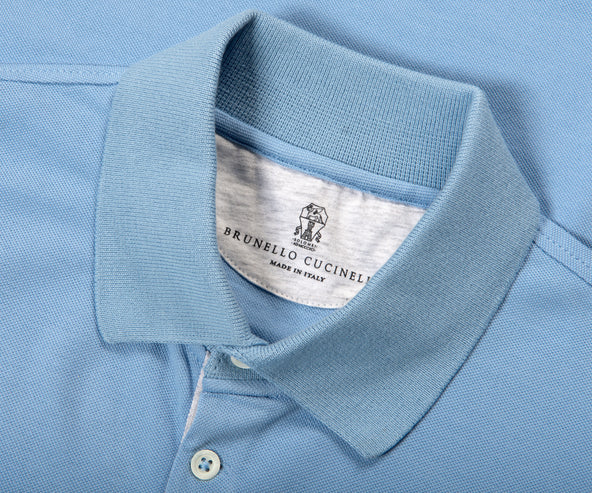BRUNELLO CUCINELLI Small Logo Polo Blue