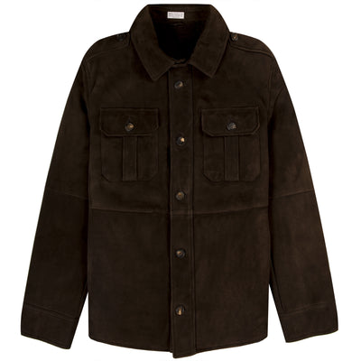 BRUNELLO CUCINELLI Suede Field Jacket Patch Pockets Brown