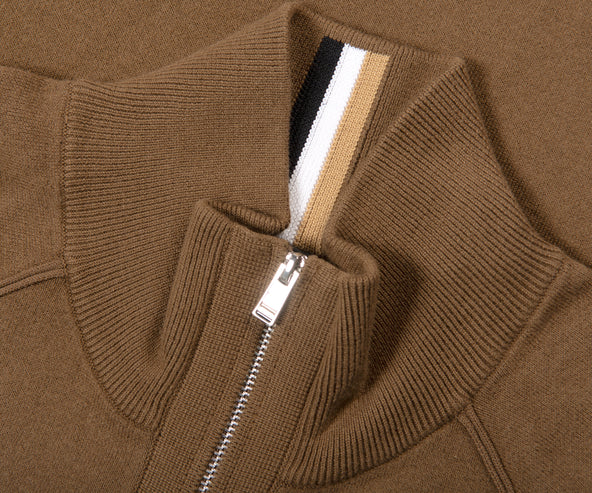 HUGO BOSS PERRONE Full Zip Sweater Brown
