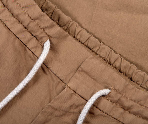 BRUNELLO CUCINELLI Drawstring cotton trousers Beige