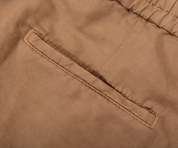 BRUNELLO CUCINELLI Drawstring cotton trousers Beige