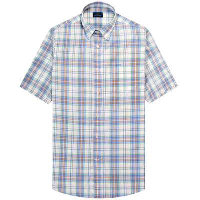 Paul & Shark SS Checked Shirt Green/Blue/Beige