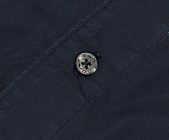 C.P. Company Embroidered Logo Utility SS Shirt Navy