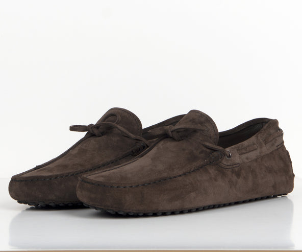 Tods Gommino Suede Driving Shoes Dark Brown