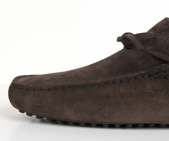 Tods Gommino Suede Driving Shoes Dark Brown