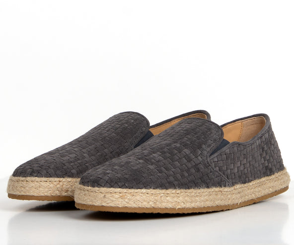 BRUNELLO CUCINELLI Weaved Suede Espadrille Loafers Grey