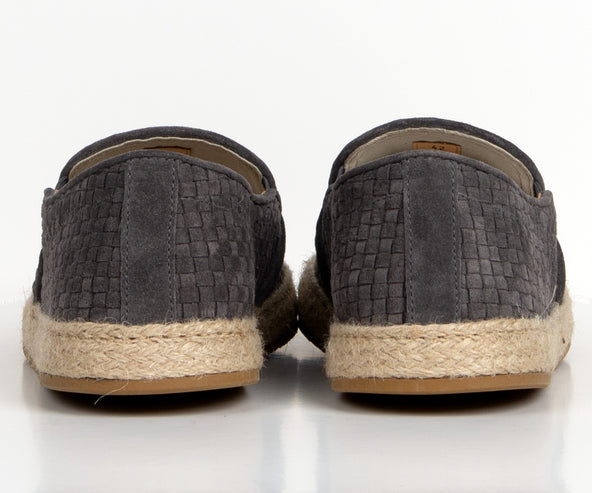 BRUNELLO CUCINELLI Weaved Suede Espadrille Loafers Grey