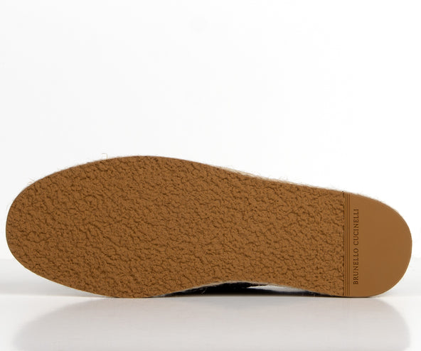 BRUNELLO CUCINELLI Weaved Suede Espadrille Loafers Grey