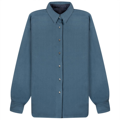 Acne Studios Check Reversible Fleece Jacket Dark Blue