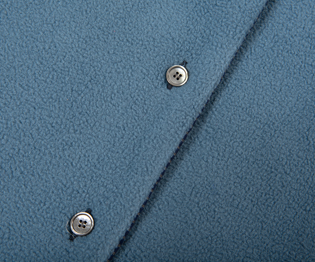 Acne Studios Check Reversible Fleece Jacket Dark Blue