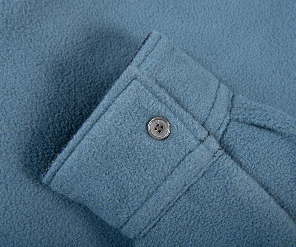 Acne Studios Check Reversible Fleece Jacket Dark Blue