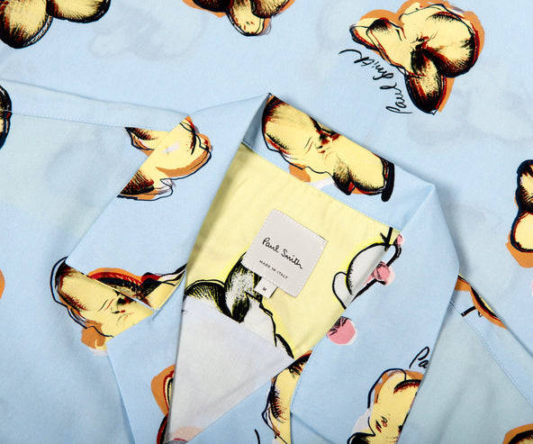 Paul Smith Orchid Printed SS Shirt Blue/ Yellow
