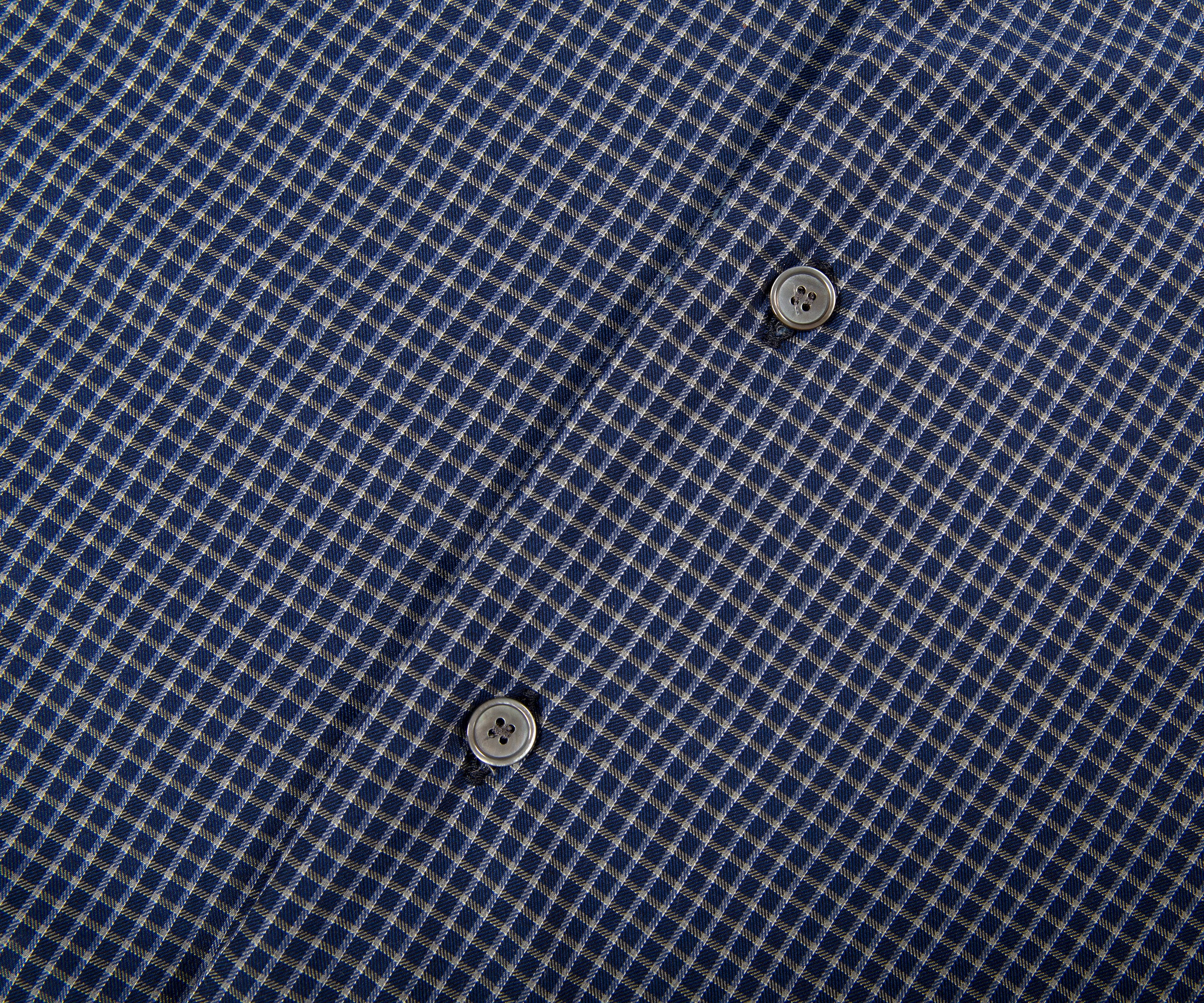 Acne Studios Check Reversible Fleece Jacket Dark Blue