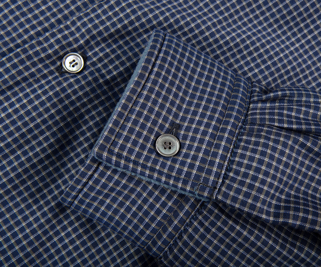 Acne Studios Check Reversible Fleece Jacket Dark Blue