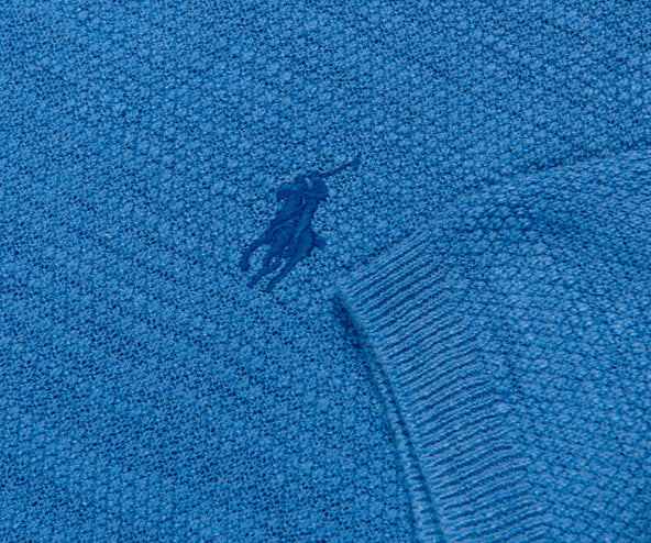 Polo Ralph Lauren Textured Cotton-Linen Knitted Polo Bright Navy