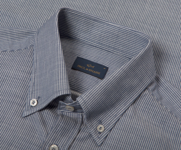 Paul & Shark Fine Striped Shirt LS Navy/White