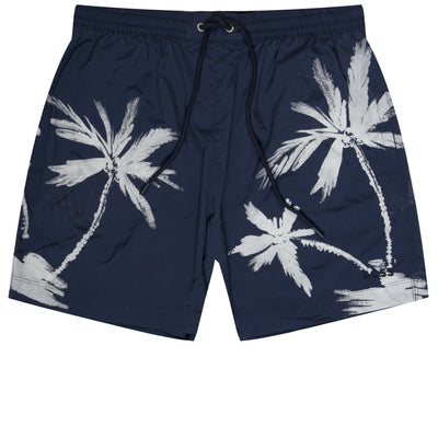 HUGO BOSS BOSS Rimi Palm Tree Swim Shorts Navy